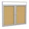 Ghent Enclosed Bulletin Board, 2 Door, Cork, Hdlnr Frm, 3 ft H x 5 ft W, Natural PAK6 - alternate 1